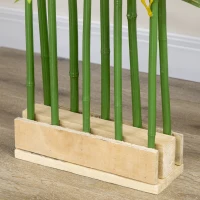 HOMCOM 5ft Tall Artificial Bamboo Tree, Decorative Faux Plant with Pine Wood Base for Indoor Home Office Decor(m-7)