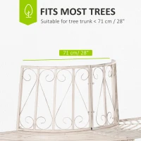 Outsunny Garden Half Round Tree Bench Antique 4-Seat Semi-circular Bench for Backyard, Park, Party, White(m-4)
