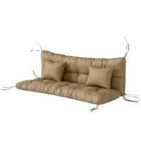 Outsunny 4-Piece Back and Seat Cushion Pillows Replacement and Pillows, Patio Chair Cushions Set with Ties, khaki(m-1)