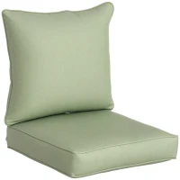 Outsunny Patio Chair Cushions, Thick Deep Seat Outdoor Seat Cushion with Back Cushion, Light Green(m-2)