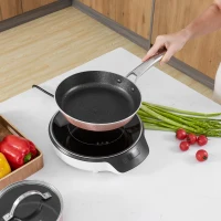 HOMCOM Portable Induction Cooktop, 1500W Electric Countertop Burner with LCD Display and Sensor Touch, Induction Hot Plate with 8 Power Settings and Crystal Glass, Black(m-10)