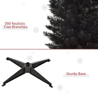 HOMCOM 6' Artificial Pencil Christmas Tree, Slim Xmas Tree with 390 Realistic Branch Tips and Plastic Stand, Black(m-6)