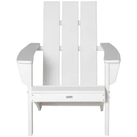 Outsunny Patio Adirondack Chair, Outdoor HDPE Fire Pit Chair, Weather Resistant Outdoor Chair with High-back, Patio Chair for Deck, Garden, Backyard, White(m-11)