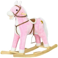 Qaba Rocking Horse Toddler Ride On Horse with Sound Saddle, Pink(m-1)
