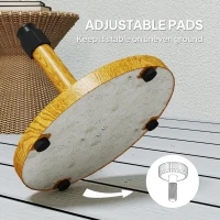 Outsunny Patio Umbrella Base Holder, Outdoor Umbrella Base with Adjustable Pads, Heavy Duty Patio Umbrella Stand Base for Garden, Poolside, Nature Wood(m-6)
