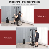 Soozier Power Rack Exercise Pulldown Weight Machine with 5 Adjustable Cable Positions for Strengthening Many Muscle Groups Home Gym, 41" x 47" x 71"(m-4)