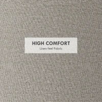 HOMCOM Round Storage Ottoman Coffee Table with Flip Top Tray, Linen Fabric Upholstered Footstool with Hidden Compartment(m-6)