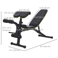 Soozier Adjustable Weight Bench, Sit Up Dumbbell Bench, Multi-Functional Purpose Hyper Extension Workout Bench with Adjustable Seat and Back Angle(m-3)