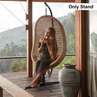 Outsunny Hanging Hammock Stand Hammock Chair Stand C Stand Steel Heavy Duty Stand for Hanging Hammock Air Porch Swing Chair Indoor Outdoor (Only Construction)(m-1)