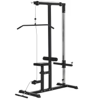 Soozier Power Rack Exercise Pulldown Weight Machine with 5 Adjustable Cable Positions for Strengthening Many Muscle Groups Home Gym, 41" x 47" x 71"(m-11)