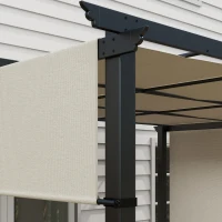 Outsunny 10' x 12' Metal Pergola, Outdoor Pergola with Retractable Canopy, for Garden, Patio, Backyard, Deck(m-9)