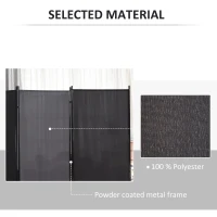HOMCOM 6' 3 Panel Room Divider, Double Hinged Folding Wall Divider, Indoor Privacy Screen for Home Office,  Charcoal Grey(m-5)