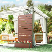 Outsunny Trellis Planter for Climbing Plants, Raised Garden Bed with Trellis, Planter Box for Outdoor Garden, Light Brown(m-8)