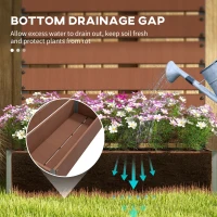 Outsunny Trellis Planter for Climbing Plants, Raised Garden Bed with Trellis, Planter Box for Outdoor Garden, Light Brown(m-7)