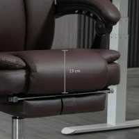 Vinsetto 6 Point Vibration Massage Office Chair, PU Leather Reclining Computer Chair with Adjustable Height, Brwon(m-9)