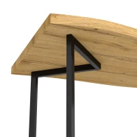 HOMCOM Dining Table Thick Top Kitchen Table Black Alloy Legs Oak Wood Grain(m-8)