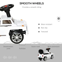 Aosom Kids Ride on Push Car, SUV Style Sliding Walking Car for Toddle with Horn, Music, Working Lights, White(m-6)