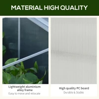 Outsunny 71" Outdoor Cold Frame with Adjustable Roof, Mini Greenhouse with Polycarbonate Panels, and Rain Resistant Aluminum Frame, Small Nursery for Seedlings, Herbs & Flowers(m-5)