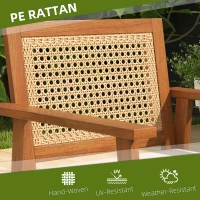 Outsunny 4 Pcs Patio Furniture Set Wicker Furniture Set w/ Seat Cushions with Loveseat Sofa, Seat Cushions for Garden, Backyard(m-6)