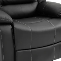 HOMCOM Vibrating Massage PU Leather Recliner Chair, Footrest with Remote Control, and 8 Massaging Points, Black(m-6)