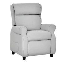 Qaba Kids Recliner Chair Children Sofa Angle Adjustable Single Lounger Armchair Gaming Chair, Light Grey(m-1)