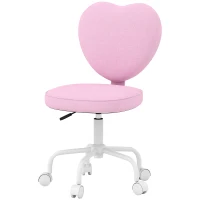 HOMCOM Heart Love Shaped Back Design Office Chair with Adjustable Height, Pink(m-2)
