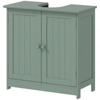 HOMCOM Bathroom Vanity Cabinet, Under Sink Bathroom Cabinet with 2 Doors and Adjustable Shelf, Dark Green(m-1)