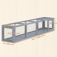 PawHut 79" Long Cat Tunnel, Cat shelter L- Shape with Extendable Design for Indoor/Outdoor Use with Removable Door, Light Grey(m-3)