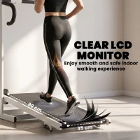 Soozier Walking Pad Treadmill with 16.5% Incline, Foldable Treadmill with LCD Monitor and Handle Bar for Home, Non-Electric(m-7)