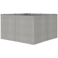 Outsunny Gazebo Curtains, 10' x 13' Universal Replacement Privacy Curtain, 4-Panels Sidewall with Hooks/C-Rings, Light Grey(m-11)