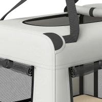 PawHut Pet Carrier Bag, Soft-Sided Dog Carrier for Small Dogs, Portable Pet Travel Bag, Light Grey(m-11)