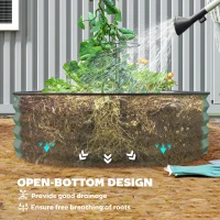 Outsunny 6' x 3' x 1' Large Outdoor Planter Box, Galvanized Raised Garden Bed with Metal Plant Stake, Light Green(m-7)