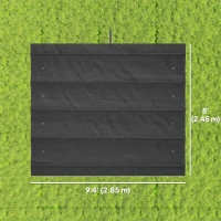 Outsunny 8' x 9.4' Retractable Pergola Canopy Replacement, Fit 7' x 10' Frame, UV30+ Pergola Cover Top Only, Dark Grey(m-3)