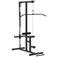 Soozier Power Rack Exercise Pulldown Weight Machine with 5 Adjustable Cable Positions for Strengthening Many Muscle Groups Home Gym, 41" x 47" x 71"(m-1)
