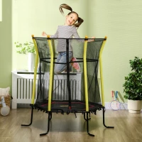 Qaba 5.2' Kids Small Trampoline with Enclosure, Springfree Toddler Trampoline with Net, for Single Jumper, Indoor Play Equipment for Ages 3-10(m-2)