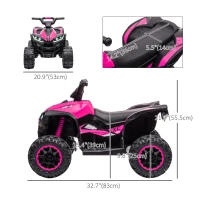 Aosom Kids 4 Wheeler Quad with Music, Headlights, High & Low Speed, Kids ATV for 3-5 Years Old Boys & Girl, Pink(m-3)