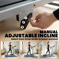 Soozier Walking Pad Treadmill with 16.5% Incline, Foldable Treadmill with LCD Monitor and Handle Bar for Home, Non-Electric(m-4)