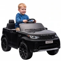 Qaba 12V Electric Car for Kids, Licensed Land Rover Ride on Car with Parent Remote, Soft Start, 4 Wheel Suspension, Black(m-11)