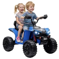 Qaba 24V 2 Seater Ride On Toys, Kids ATV 4 Wheeler with Dual Motors, High & Low Speed for Boys Girls Aged 3-8 Years, Blue(m-11)