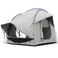 Outsunny 2000mm Waterproof SUV Tent, Car Tent with 3 Doors and Mesh Window, for 5-6 Person Camping Travel, Grey and Blue(m-2)