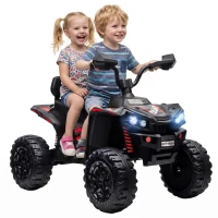 Qaba 24V 2 Seater Ride On Toys, Kids ATV 4 Wheeler with Dual Motors, High & Low Speed for Boys Girls Aged 3-8 Years, Black(m-11)