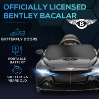 Aosom Bentley Bacalar Licensed Kids Ride on Car w/ Butterfly Doors, Black(m-4)