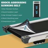 Soozier Compact Walking Pad, 2-in1 Under Desk Treadmill, Walking Jogging Machine with Bluetooth, Remote Control, 12 Pre-Programs, Transport Wheels, Installation-Free, for Home Gym Office(m-12)