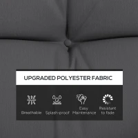 Outsunny 59" Tufted Bench Cushions & Throw Pillows, Replacement Bench Seat Pad, Back & 2 Pillows for Outdoor Furniture, Charcoal(m-4)