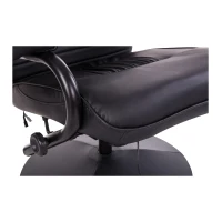 HOMCOM Massage Recliner Ottoman Set Electronic Swivel Armchair with Wrapped Base and Matched Footrest 10 Vibration Modes Black(m-9)