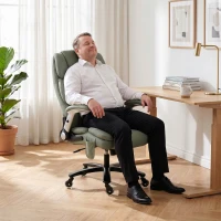 HOMCOM Ergonomic Office Chair with Inflatable Adjustable Lumbar Support, 400 Lbs Heavy Duty High Back Desk Chair, Light Green(m-9)