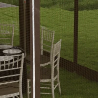 Outsunny 12' x 12' Pop Up Canopy Tent with Netting and Carry Bag, Instant Sun Shelter with 137 sq.ft Shade, Dark Brown(m-9)
