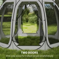 Outsunny 11' x 11.5' Screen Tent, Pop Up Camping Gazebo with Portable Carry Bag and 2 Doors, Grey(m-5)