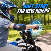 Qaba 36V Electric Dirt Bike for Kids with Brushless Motor, Up to 9.9 MPH, Inflatable Tires and Rear Suspension, Black(m-7)