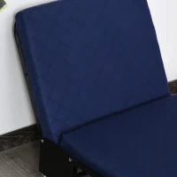 HOMCOM 72.5" Adjustable Folding Bed, Rollaway Guest Bed with Adjustable Head, 2.25 Inch Thick Padded Mattress Heavy Duty Portable Metal Frame with 5 Caster Wheels, Blue(m-9)